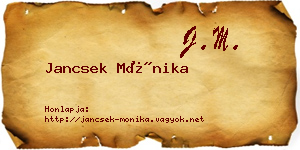 Jancsek Mónika névjegykártya